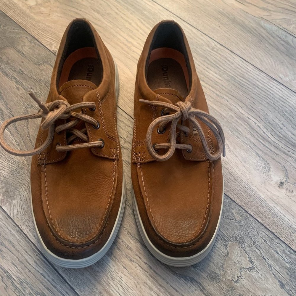 DUNHAM MEN'S COLCHESTER LEATHER MOC‎ LOW MOCCASIN BROWN 8.5